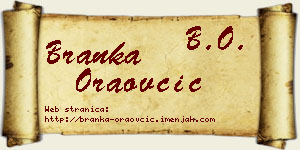 Branka Oraovčić vizit kartica
